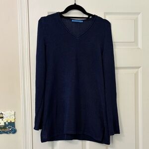 J. McLaughlin Callum V Neck Sweater Havana Knit Cotton Blend